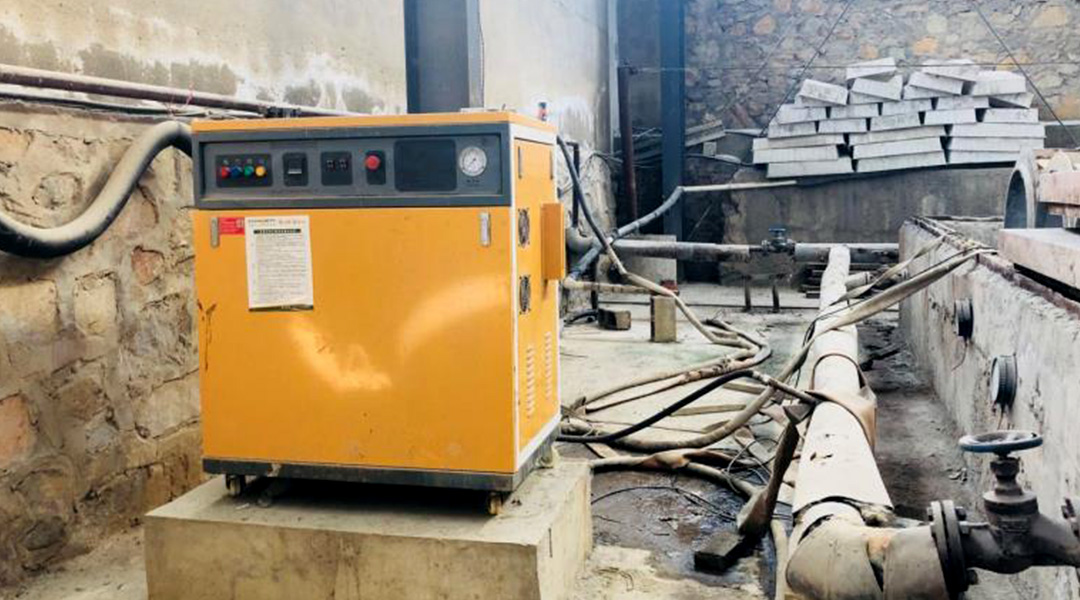 水泥製品蒸汽養護電蒸汽發生器養護現場